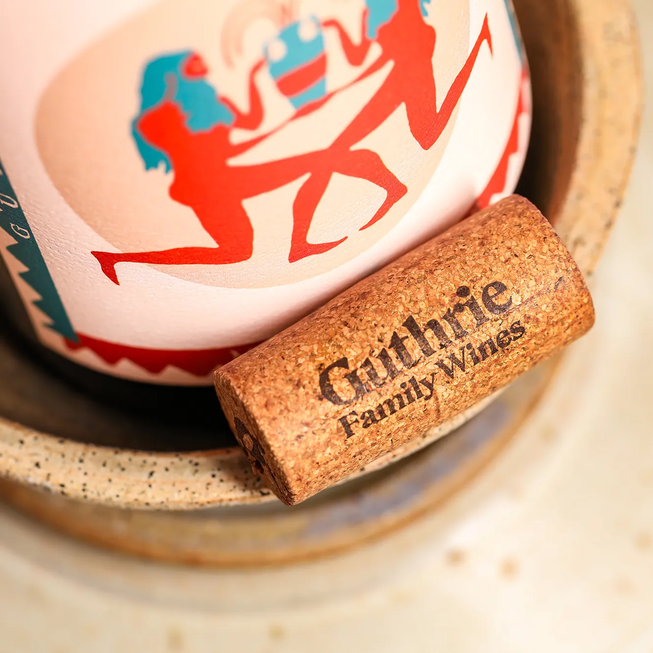 Wine cork with Guthrie Family Wines label